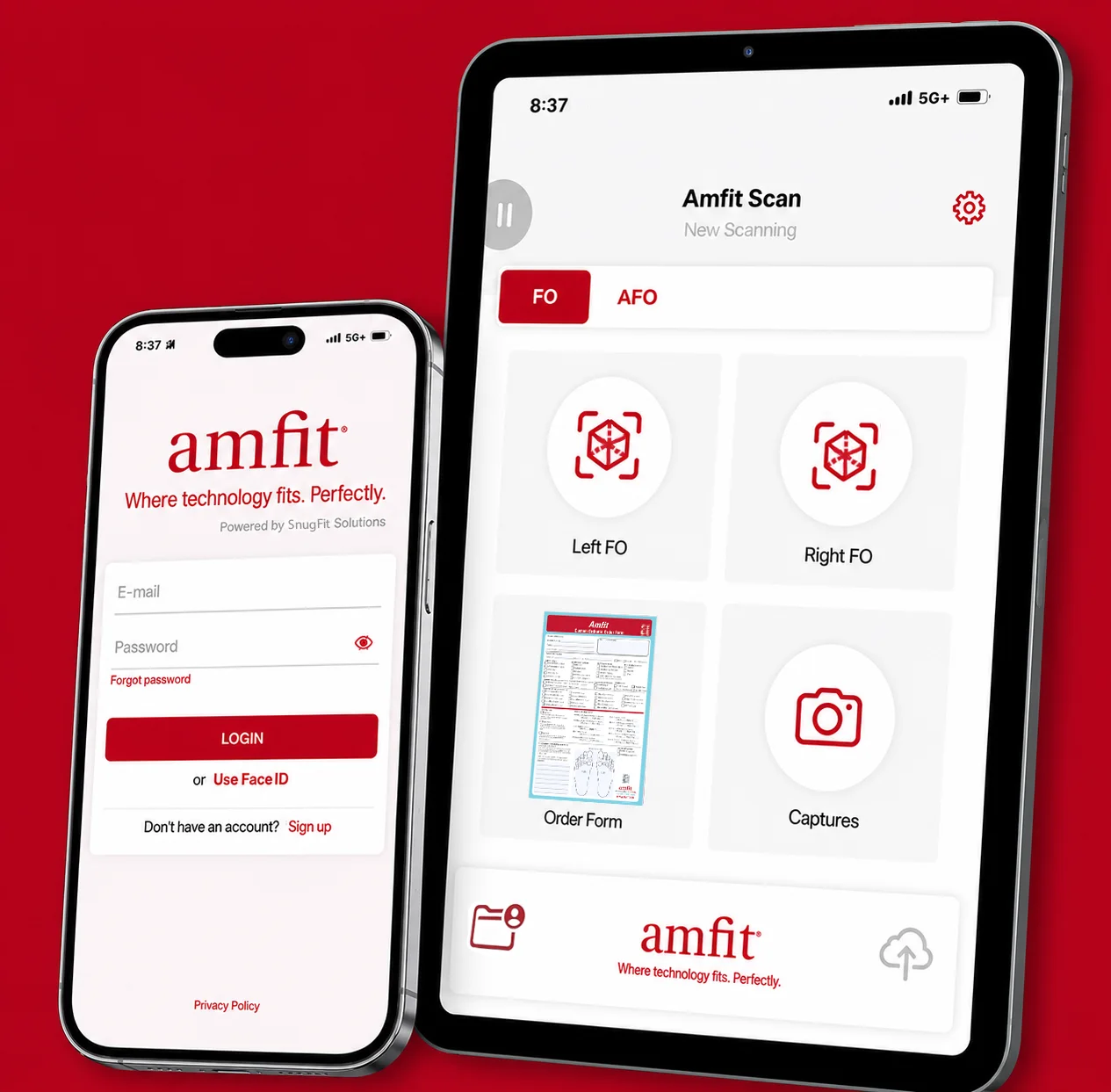 Amfit Scan App on iPhone and iPad